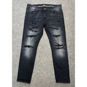 Jordan Craig Sean Distressed Black Shadow High Point Denim Jeans 38/32